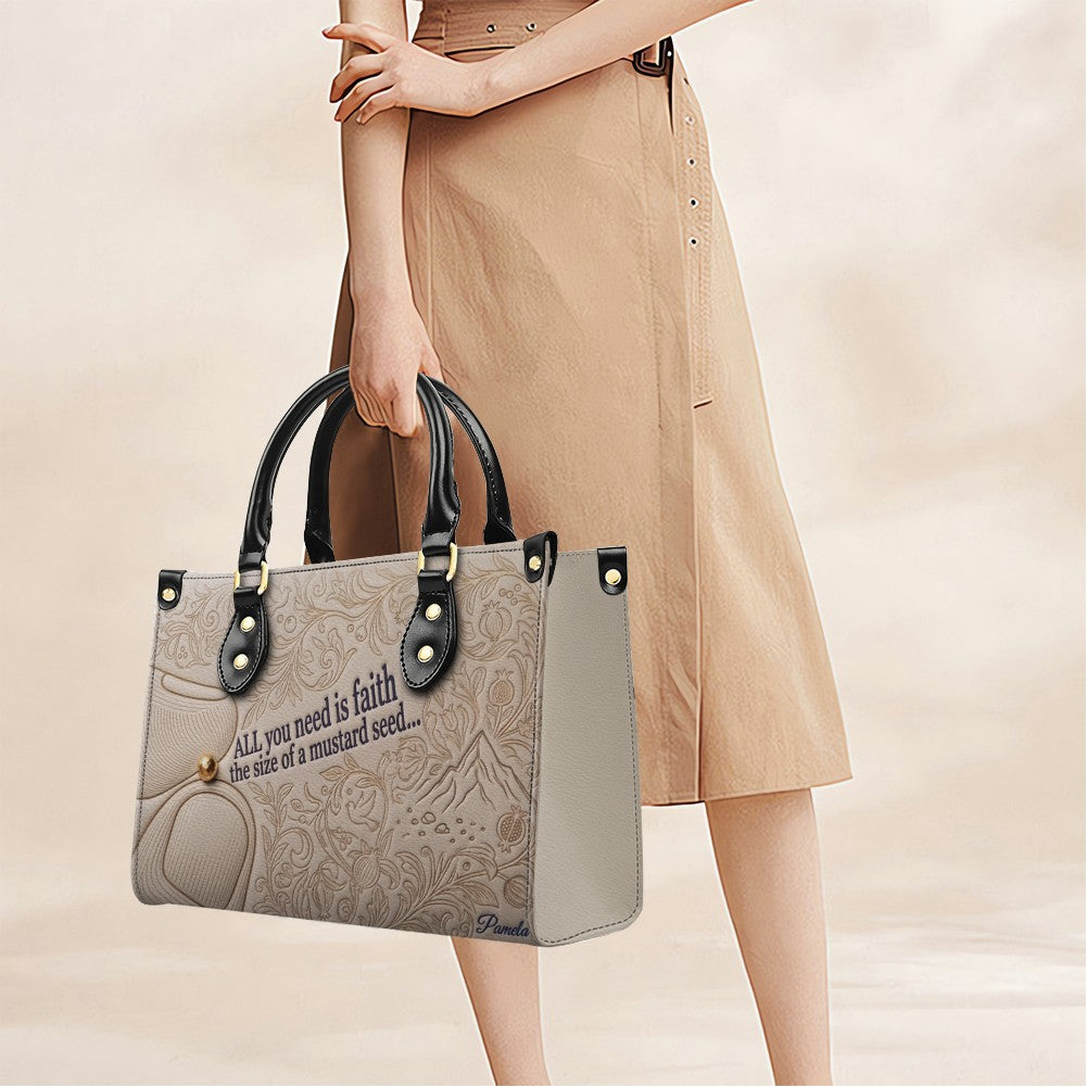 Faith as a Mustard Seed Personalized Leather Bag