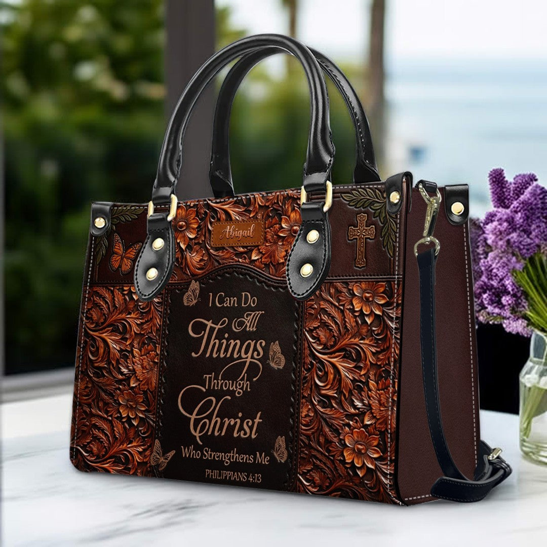 Personalized Scripture Leather Handbag