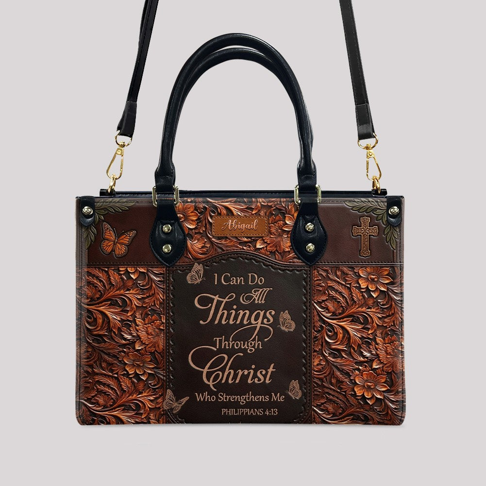 Personalized Scripture Leather Handbag
