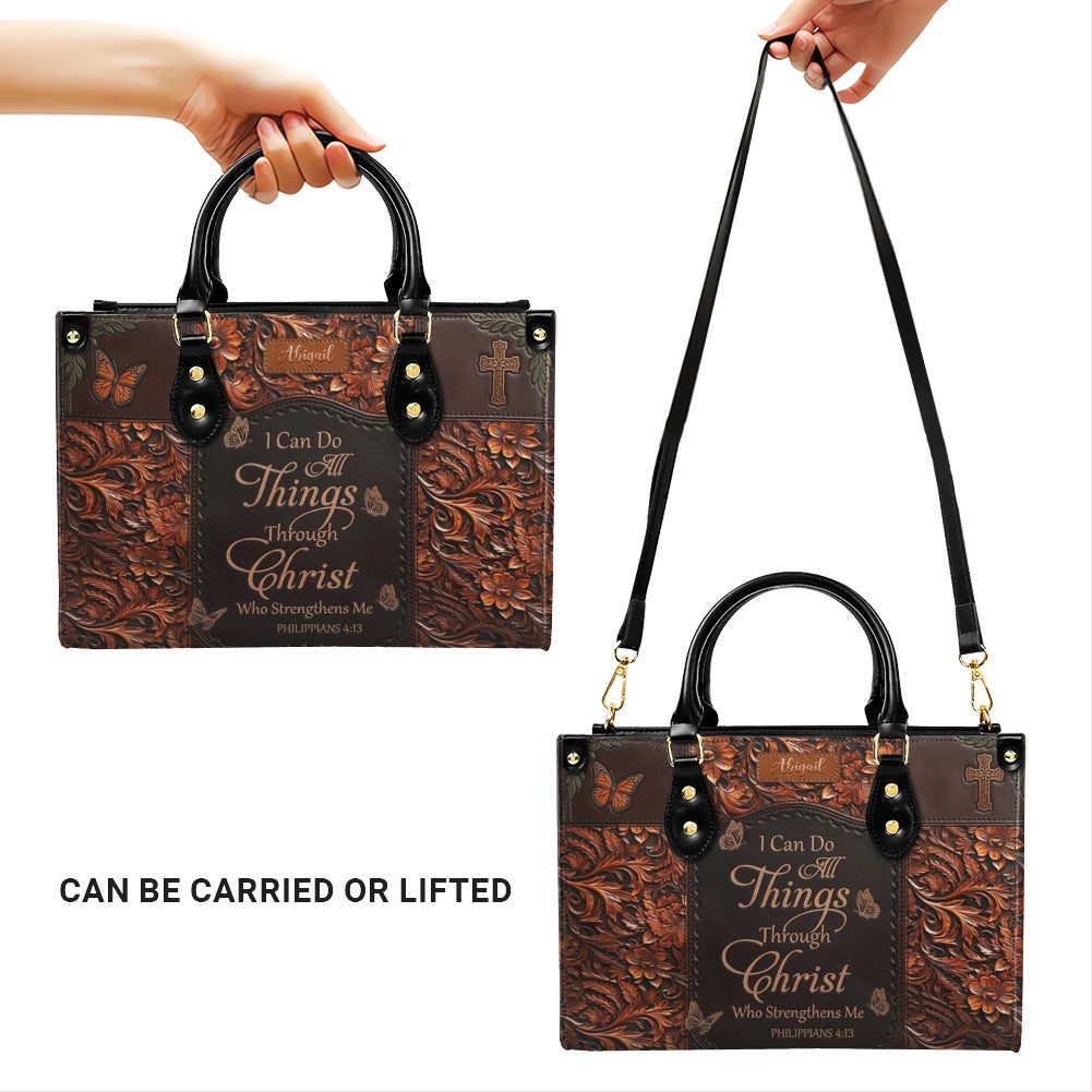 Personalized Scripture Leather Handbag