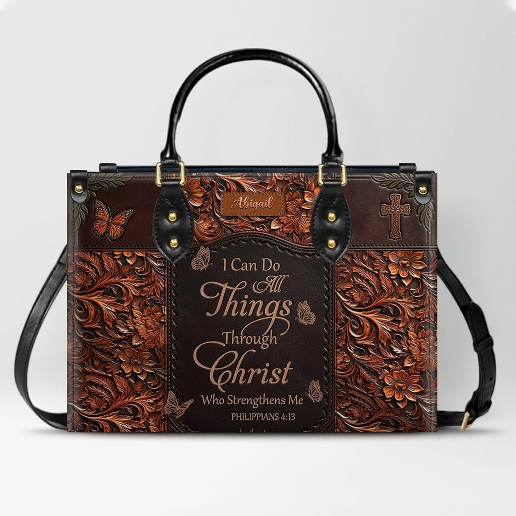 Personalized Scripture Leather Handbag