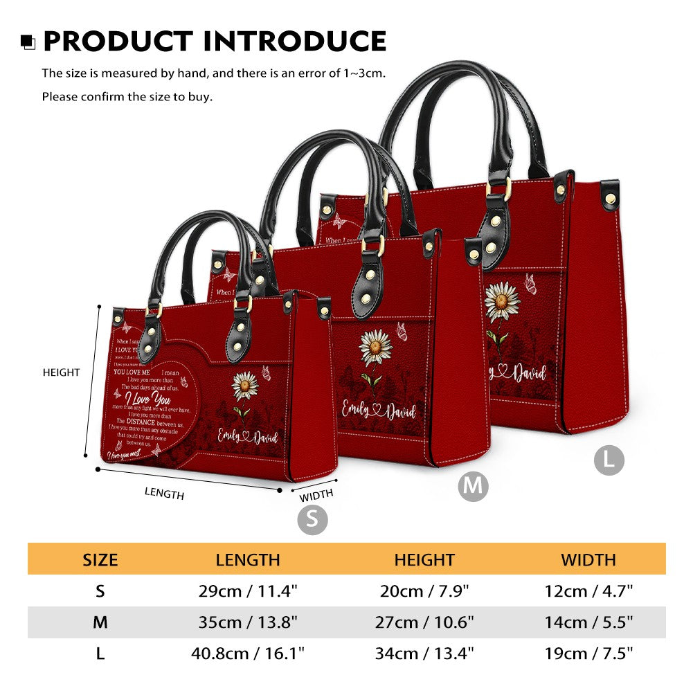 Personalized Birth Flower Leather Handbag