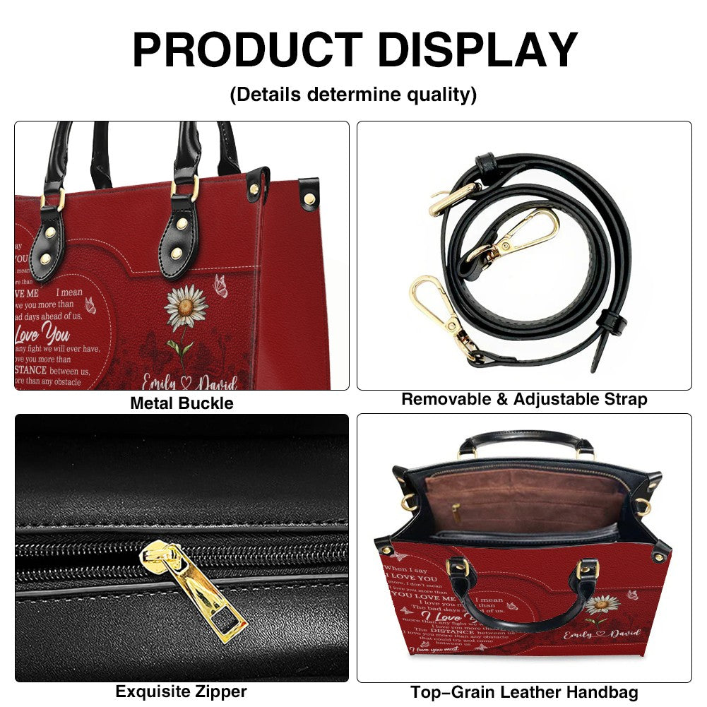 Personalized Birth Flower Leather Handbag