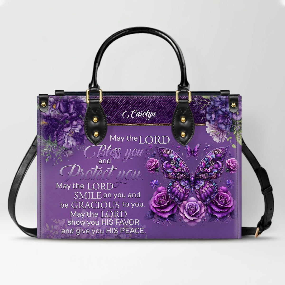 Custom Engraved Christian Leather Handbag