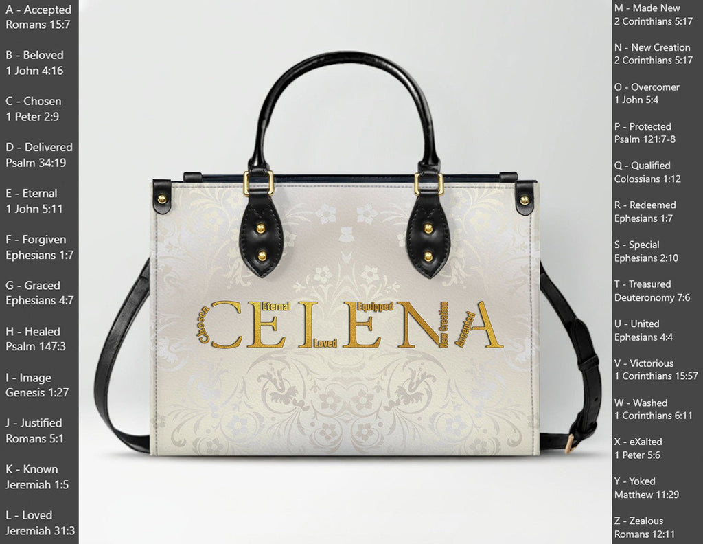 Personalized Bible Verse Leather Handbag