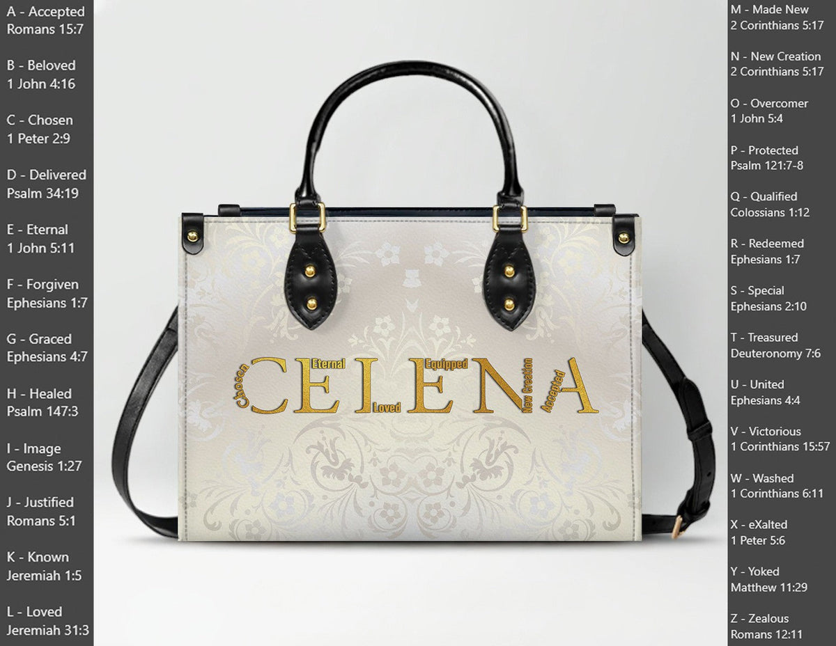 Personalized Bible Verse Leather Handbag