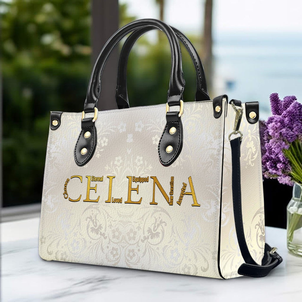 Personalized Bible Verse Leather Handbag