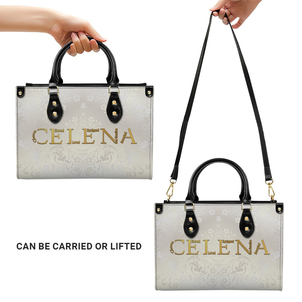 Personalized Bible Verse Leather Handbag