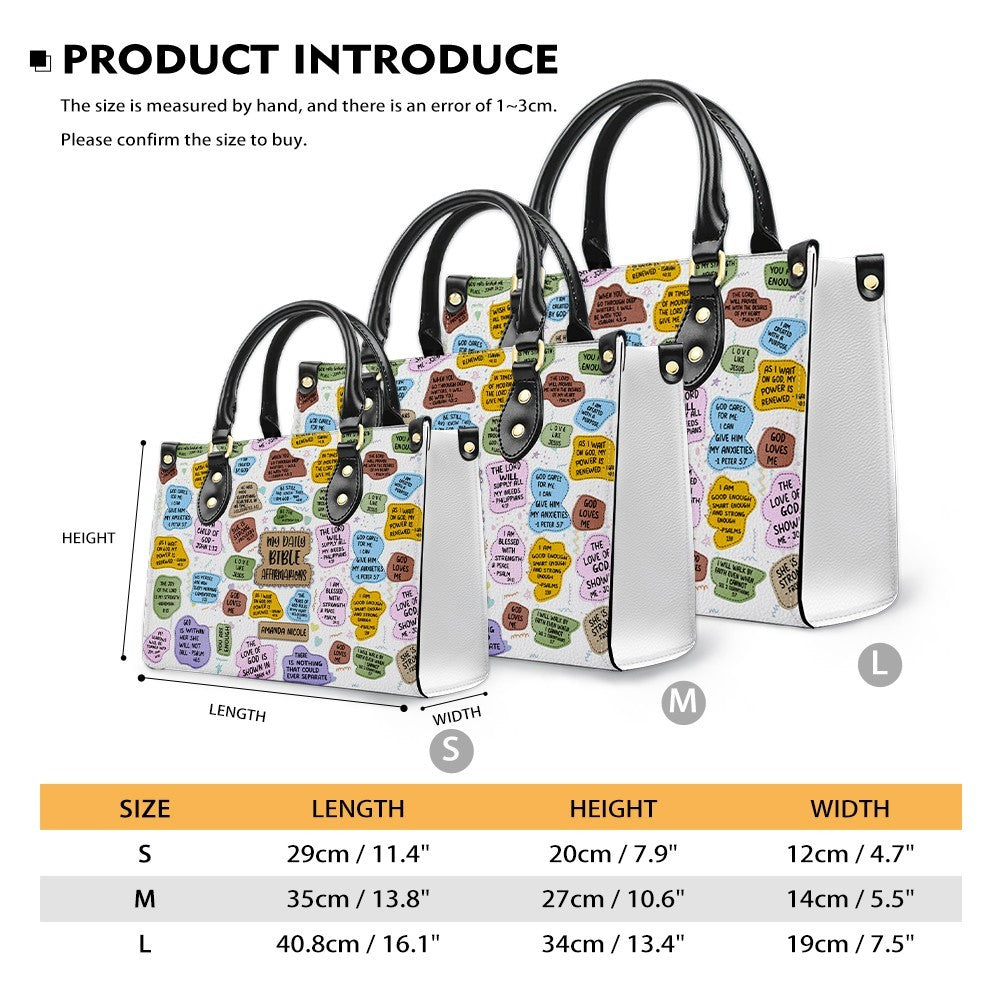Personalized Bible Affirmation Leather Tote Bag