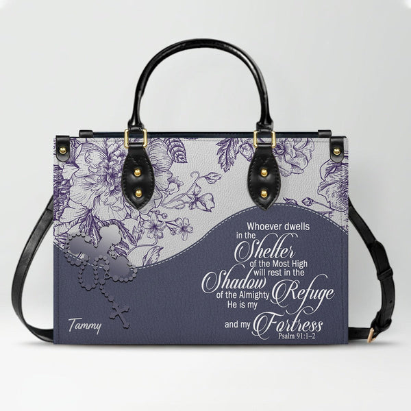 Personalized Christian Bible Verse Leather Tote