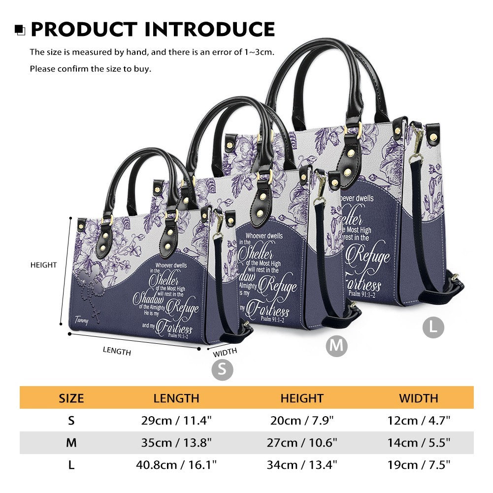 Personalized Christian Bible Verse Leather Tote