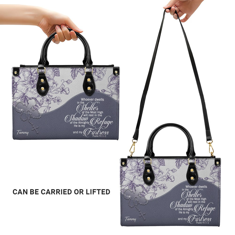 Personalized Christian Bible Verse Leather Tote