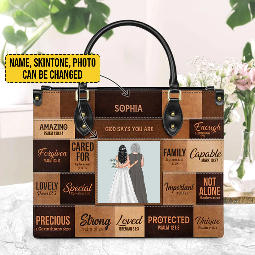 Personalized Christian Art Leather Handbag