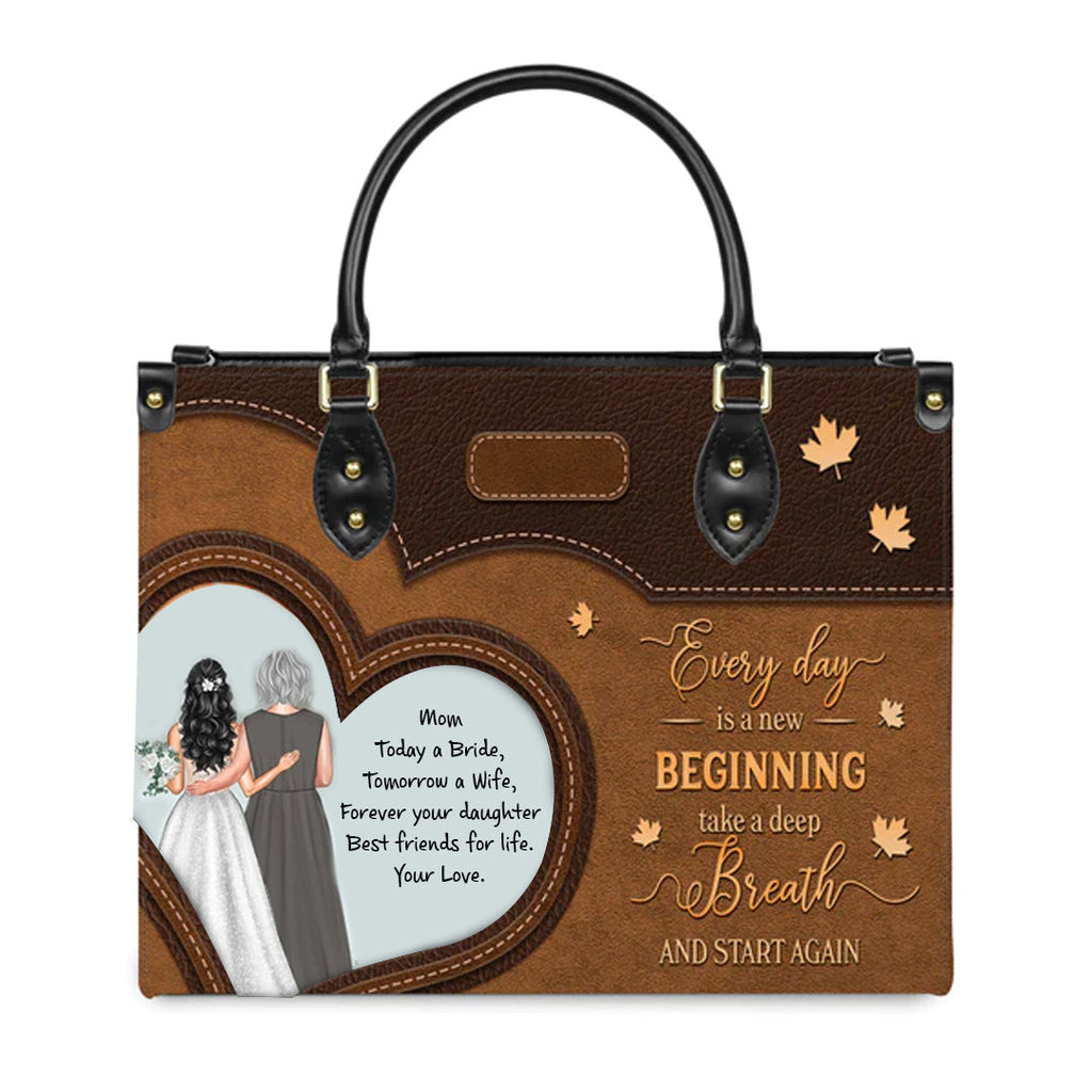 Personalized New Beginning Leather Handbag