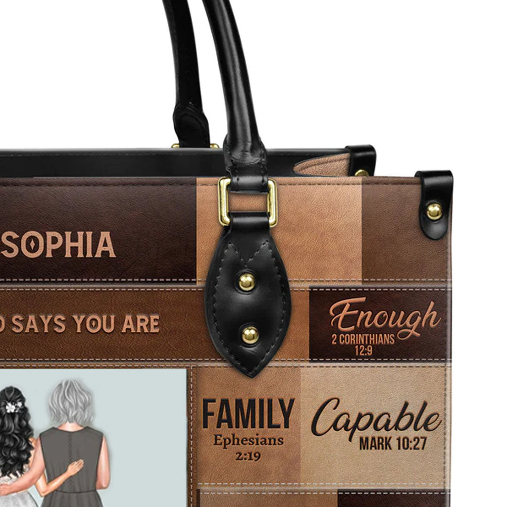 Personalized Christian Art Leather Handbag