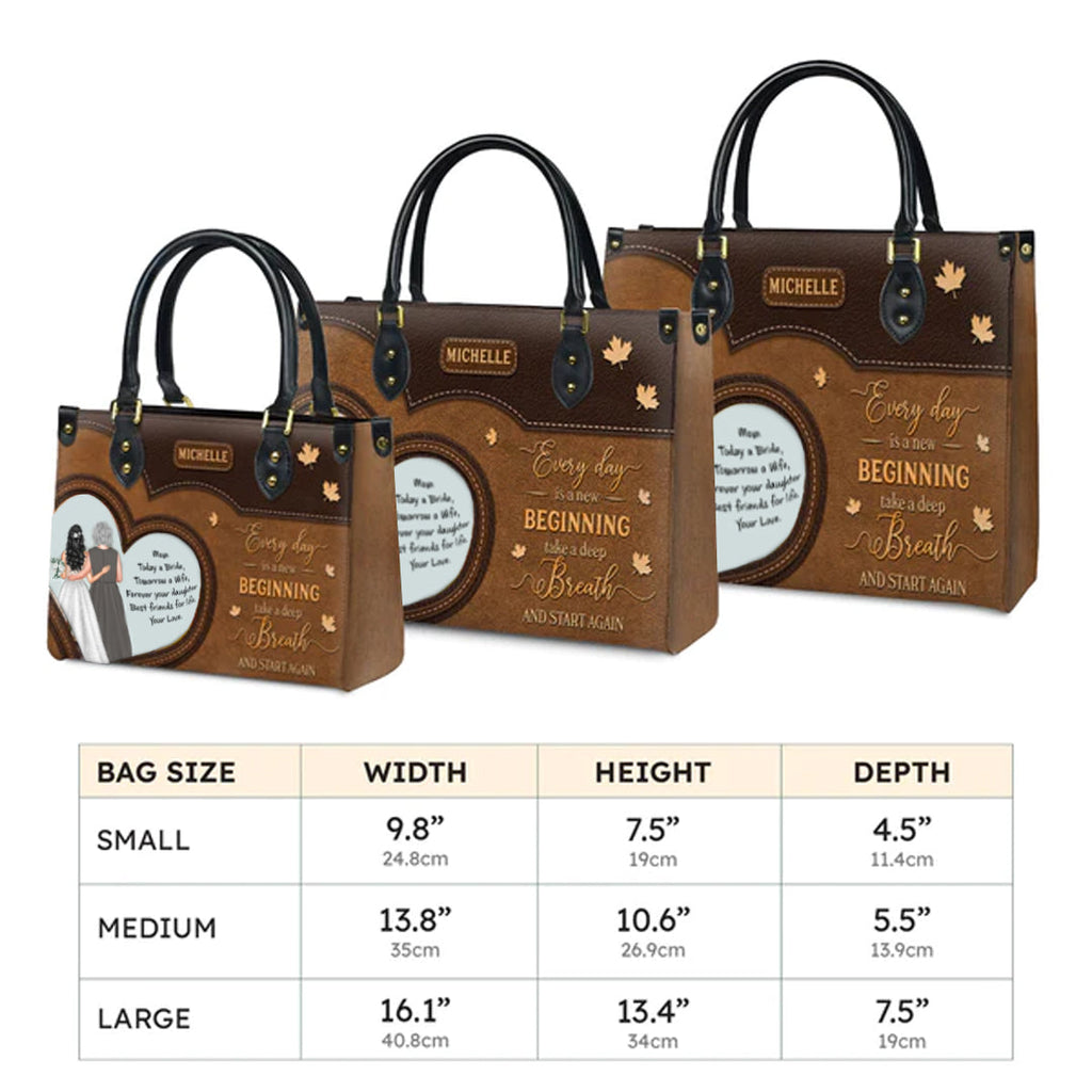 Personalized New Beginning Leather Handbag