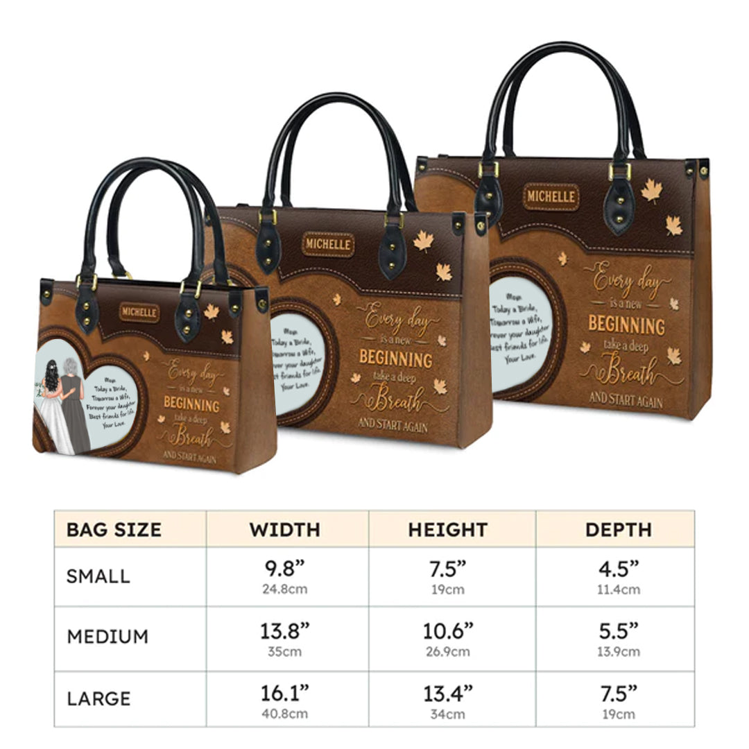 Personalized New Beginning Leather Handbag