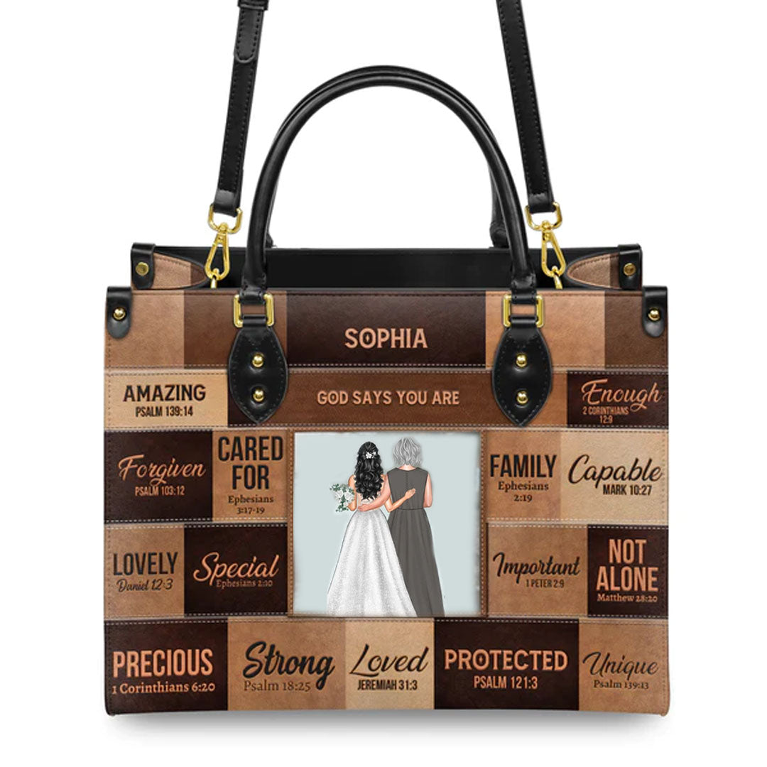 Personalized Christian Art Leather Handbag