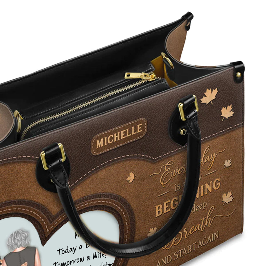 Personalized New Beginning Leather Handbag