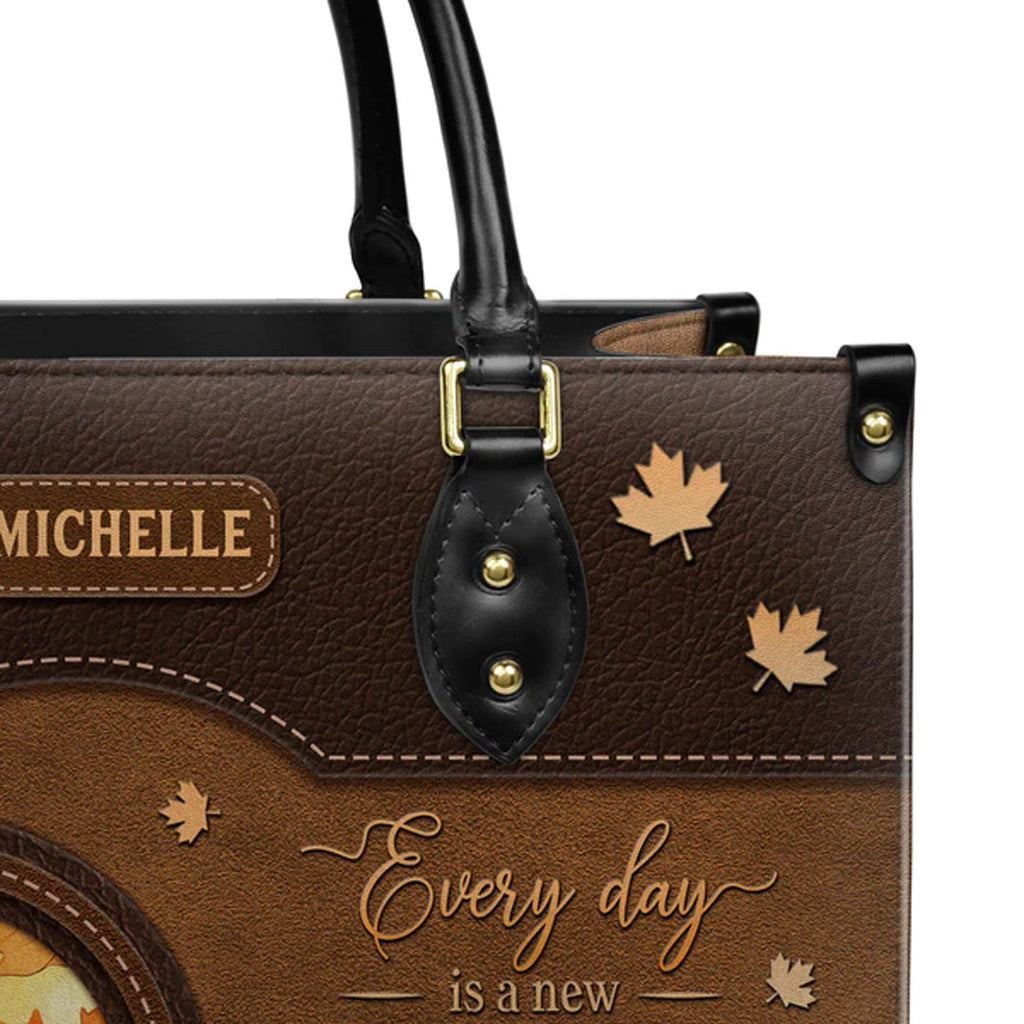 Personalized New Beginning Leather Handbag