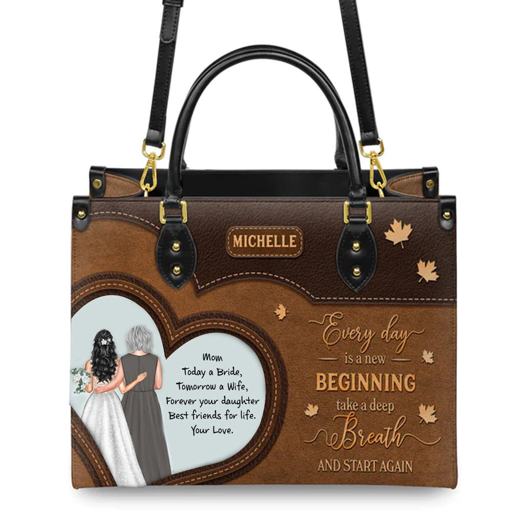 Personalized New Beginning Leather Handbag
