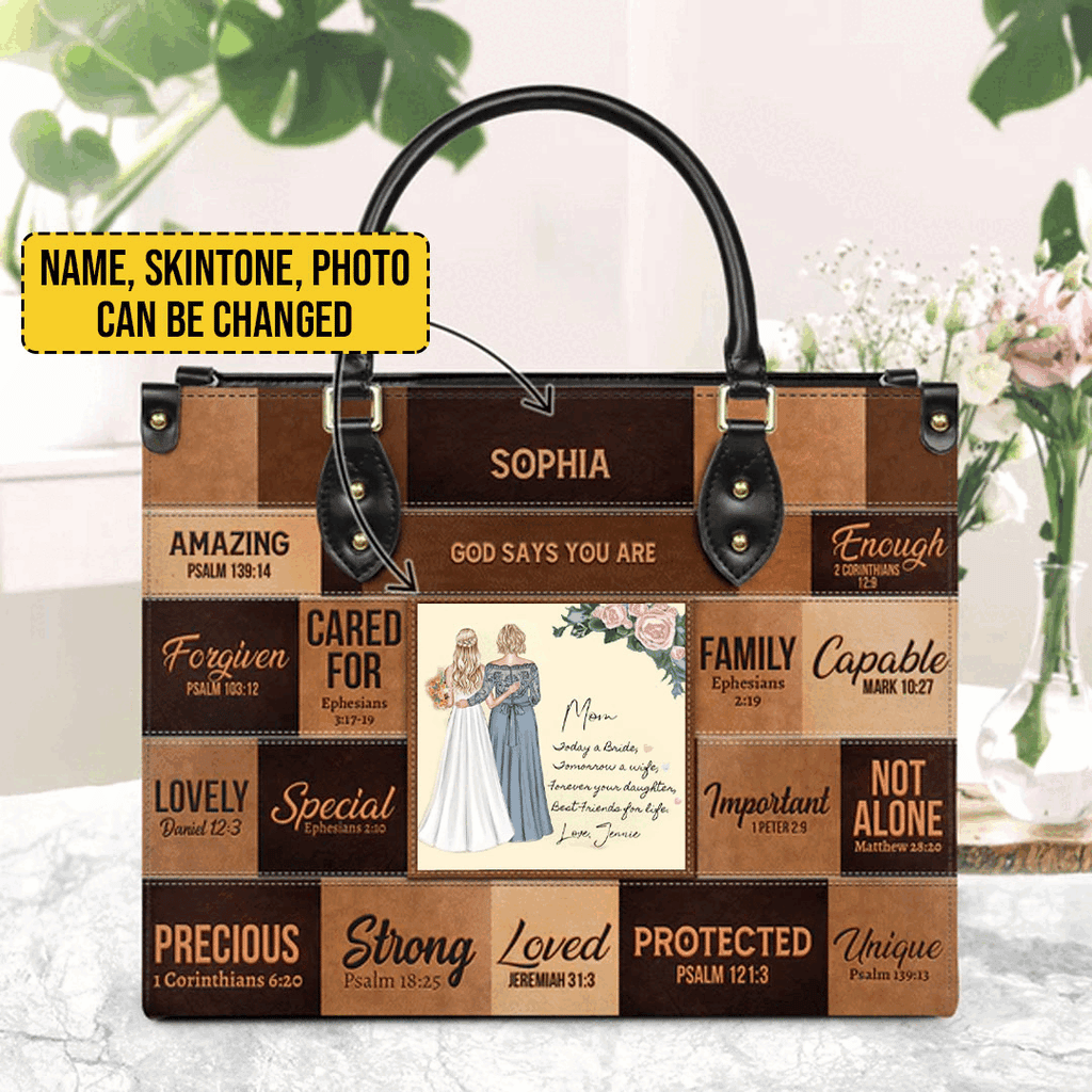 Personalized Christian Art Leather Handbag