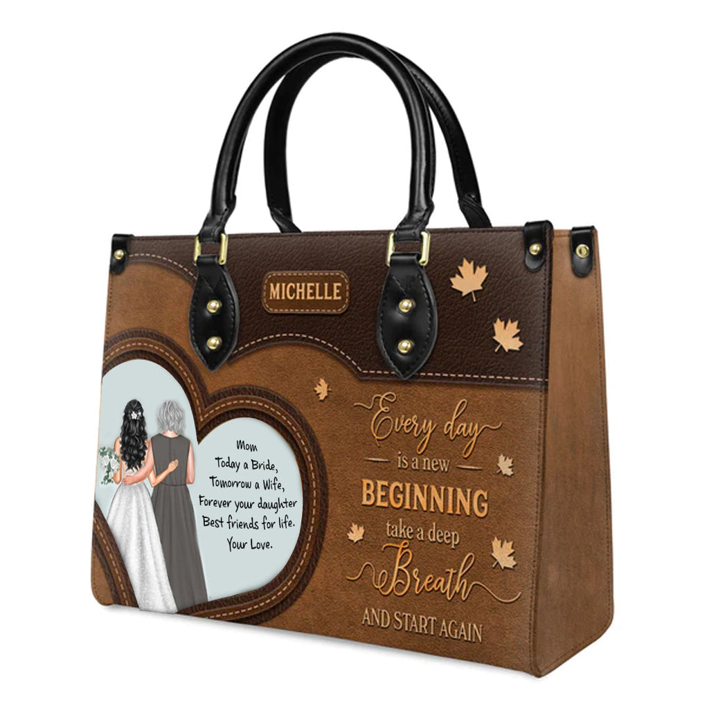 Personalized New Beginning Leather Handbag