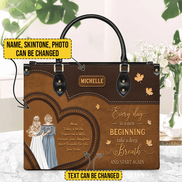 Personalized New Beginning Leather Handbag
