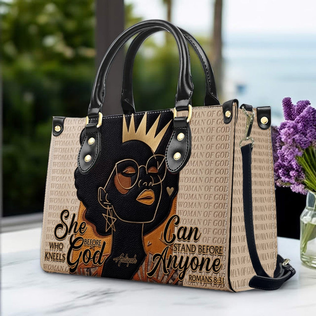 Personalized Woman of God Leather Handbag
