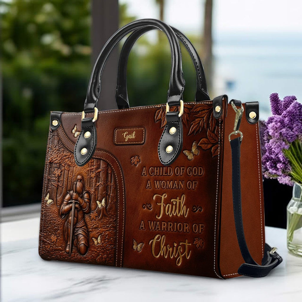 Woman of Faith Personalized Leather Handbag
