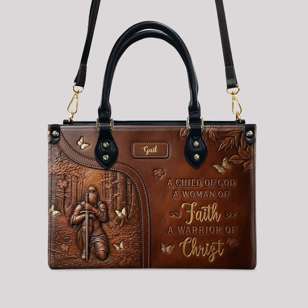 Woman of Faith Personalized Leather Handbag