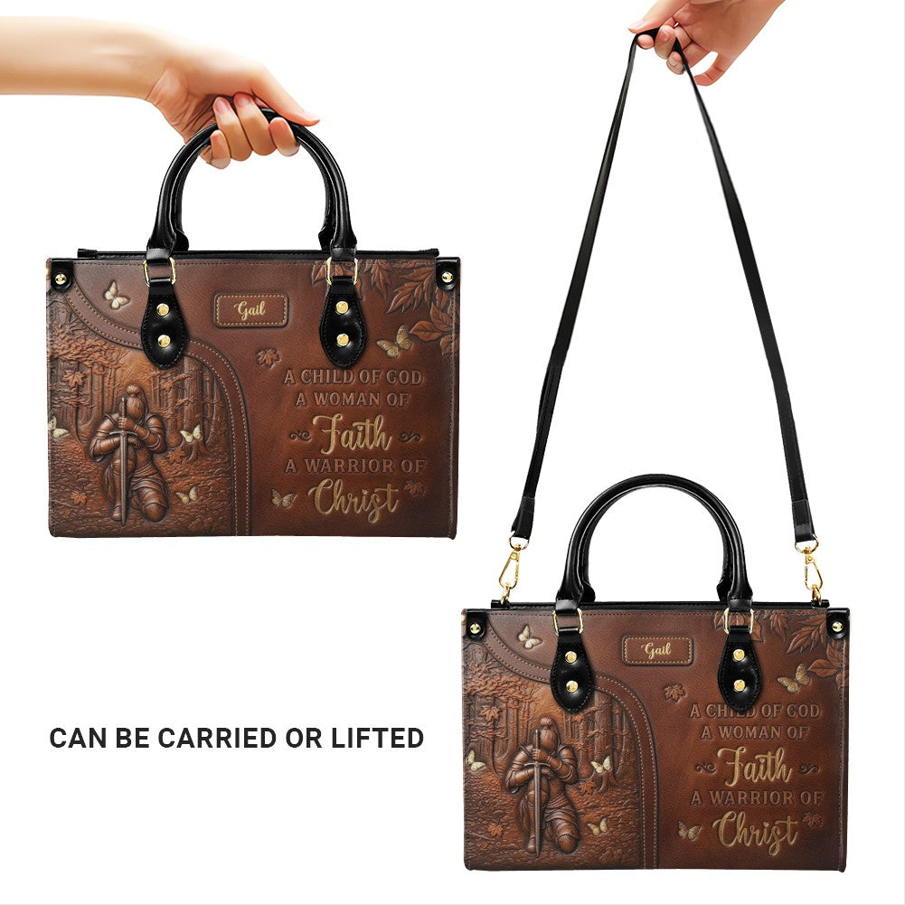 Woman of Faith Personalized Leather Handbag