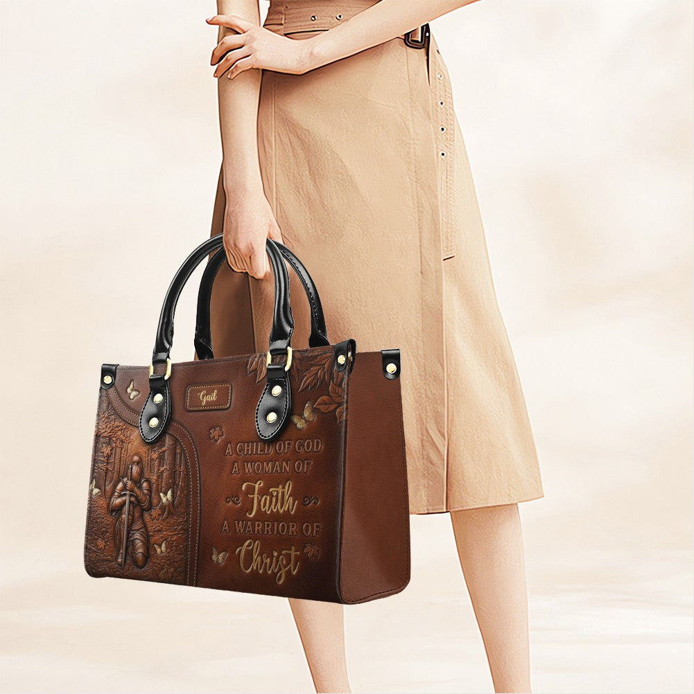 Woman of Faith Personalized Leather Handbag