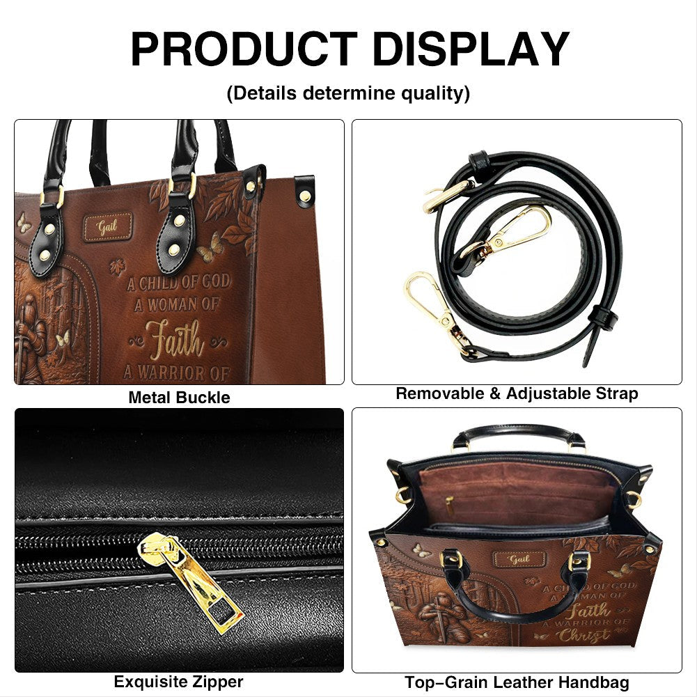 Woman of Faith Personalized Leather Handbag