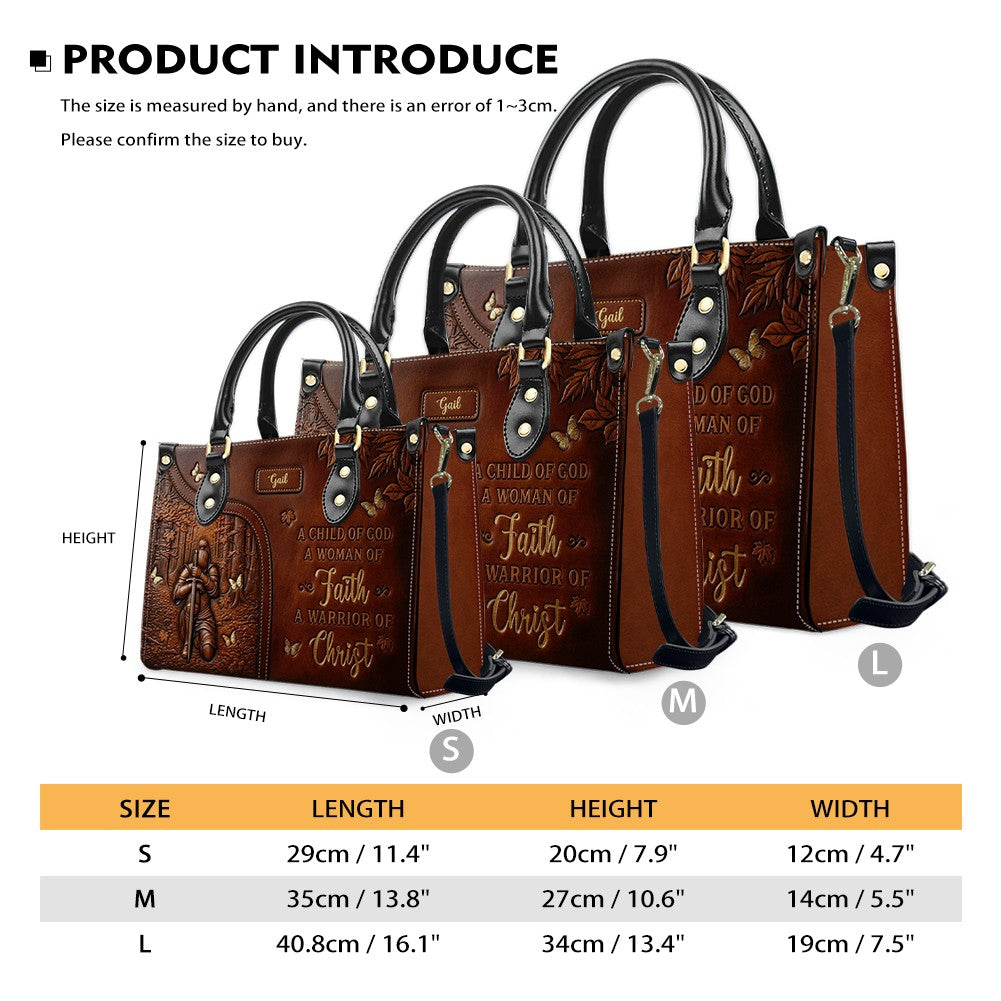 Woman of Faith Personalized Leather Handbag