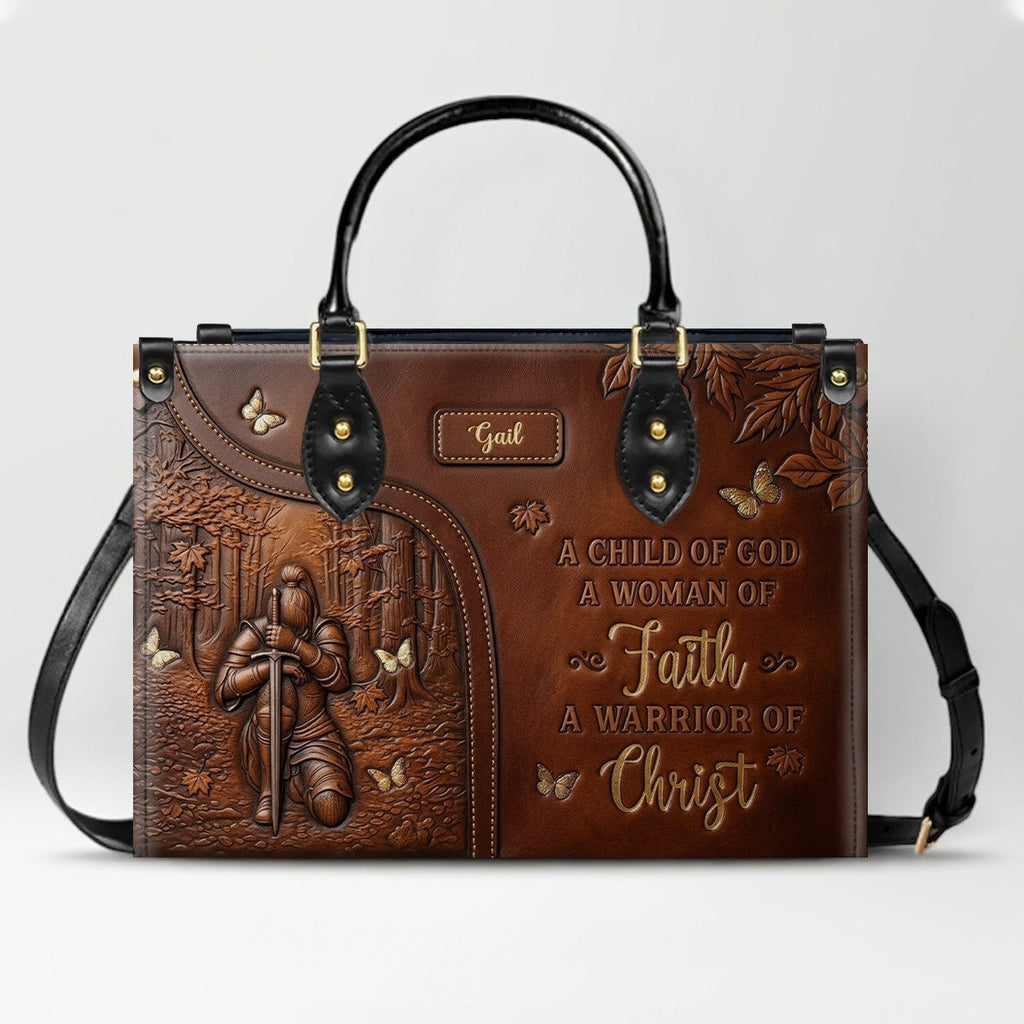 Woman of Faith Personalized Leather Handbag