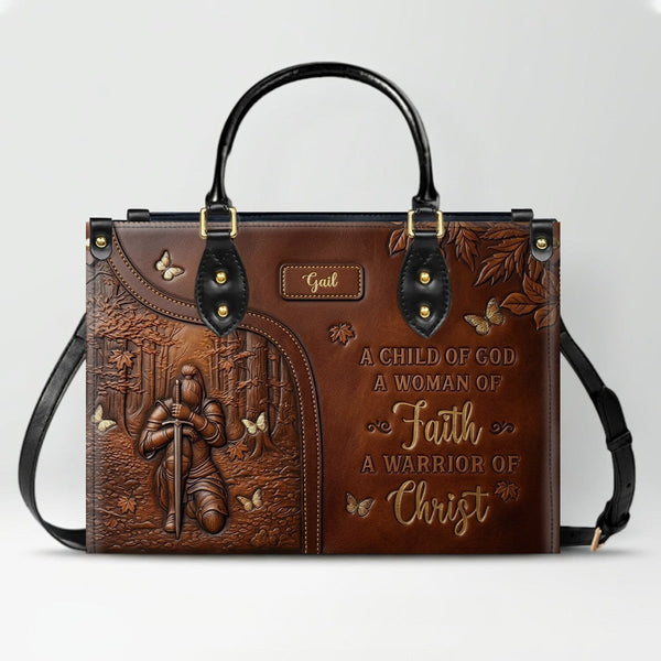 Woman of Faith Personalized Leather Handbag