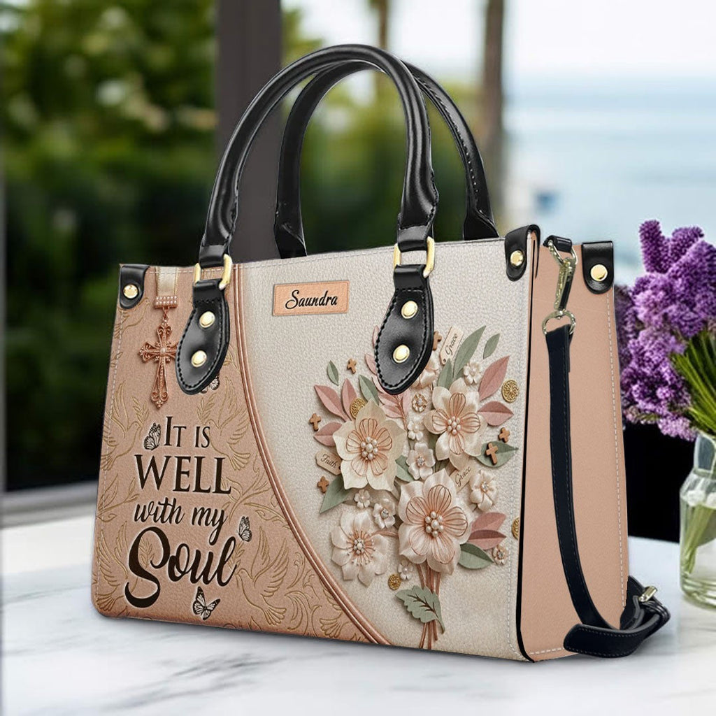 Personalized Beige Cross Handbag & Wallet Set