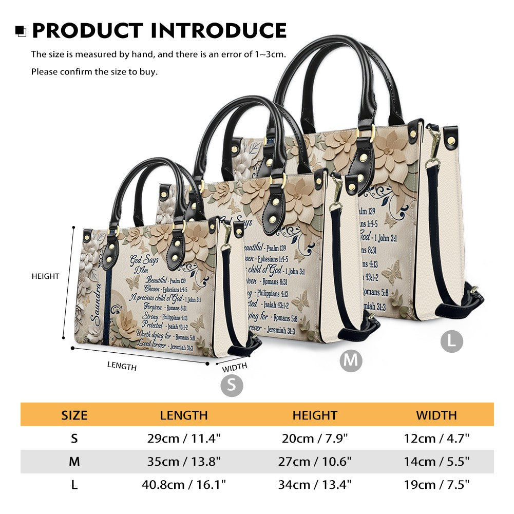 Personalized Christian Leather Tote Handbag