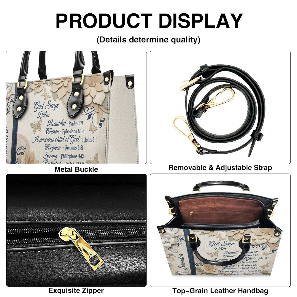 Personalized Christian Leather Tote Bag