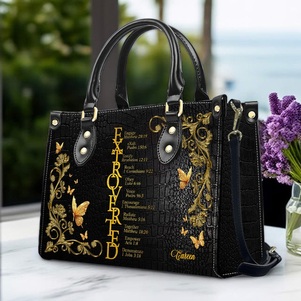 Personalized Biblical Acrostic Leather Tote Bag