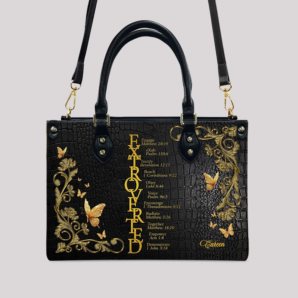 Personalized Biblical Acrostic Leather Tote Bag