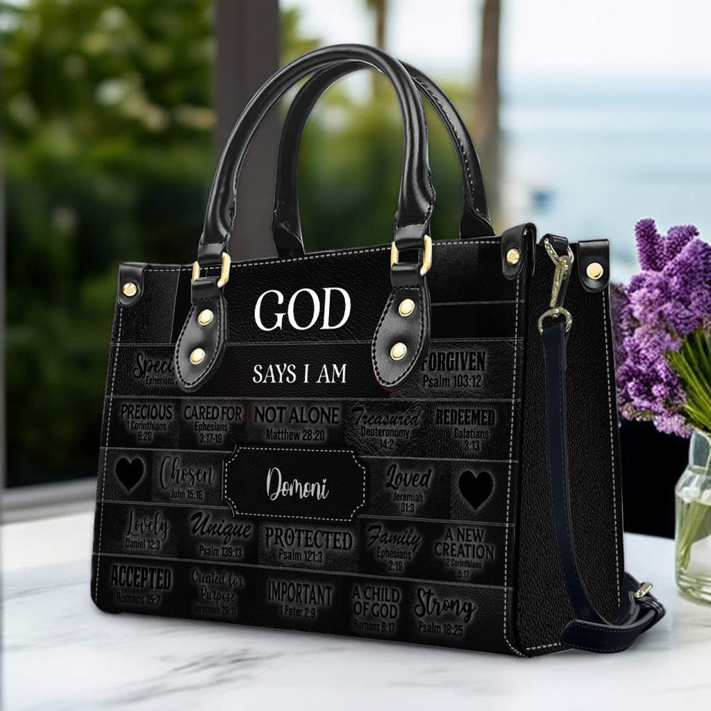 Personalized Christian Faith Leather Tote