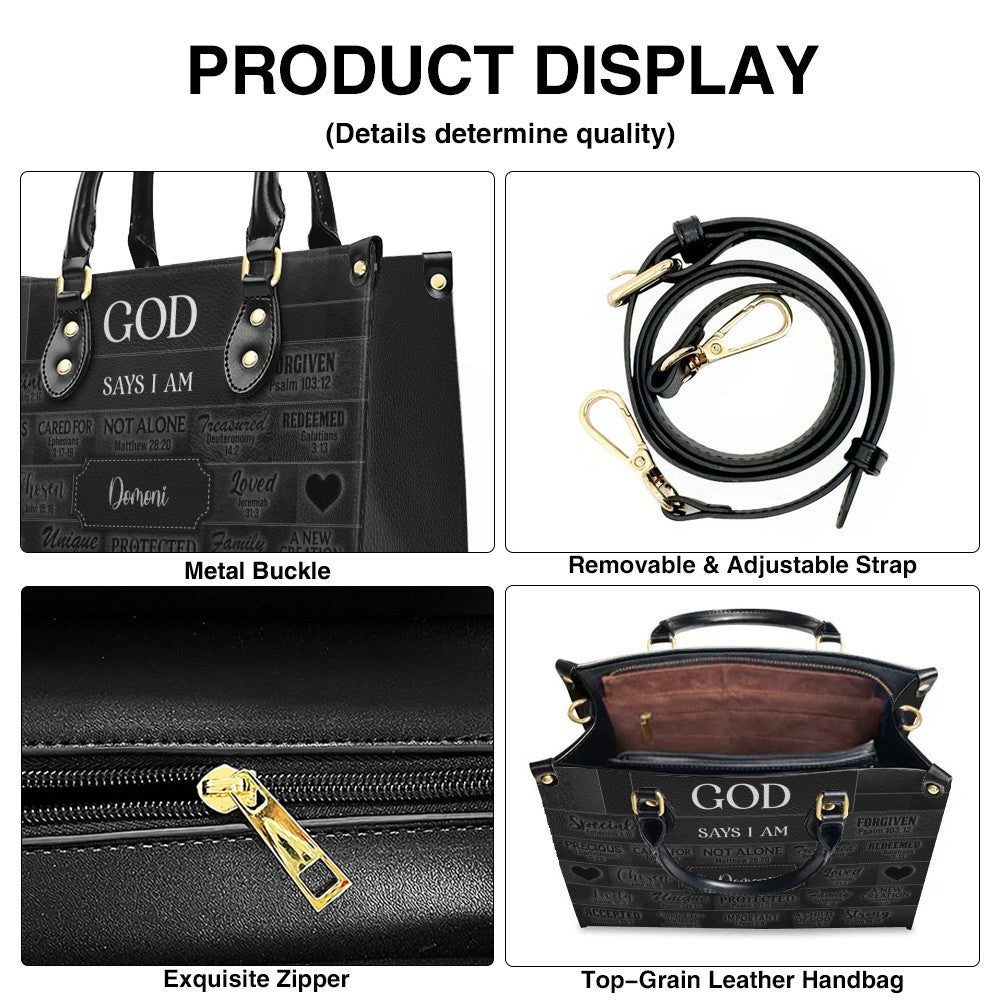 Personalized Christian Faith Leather Tote