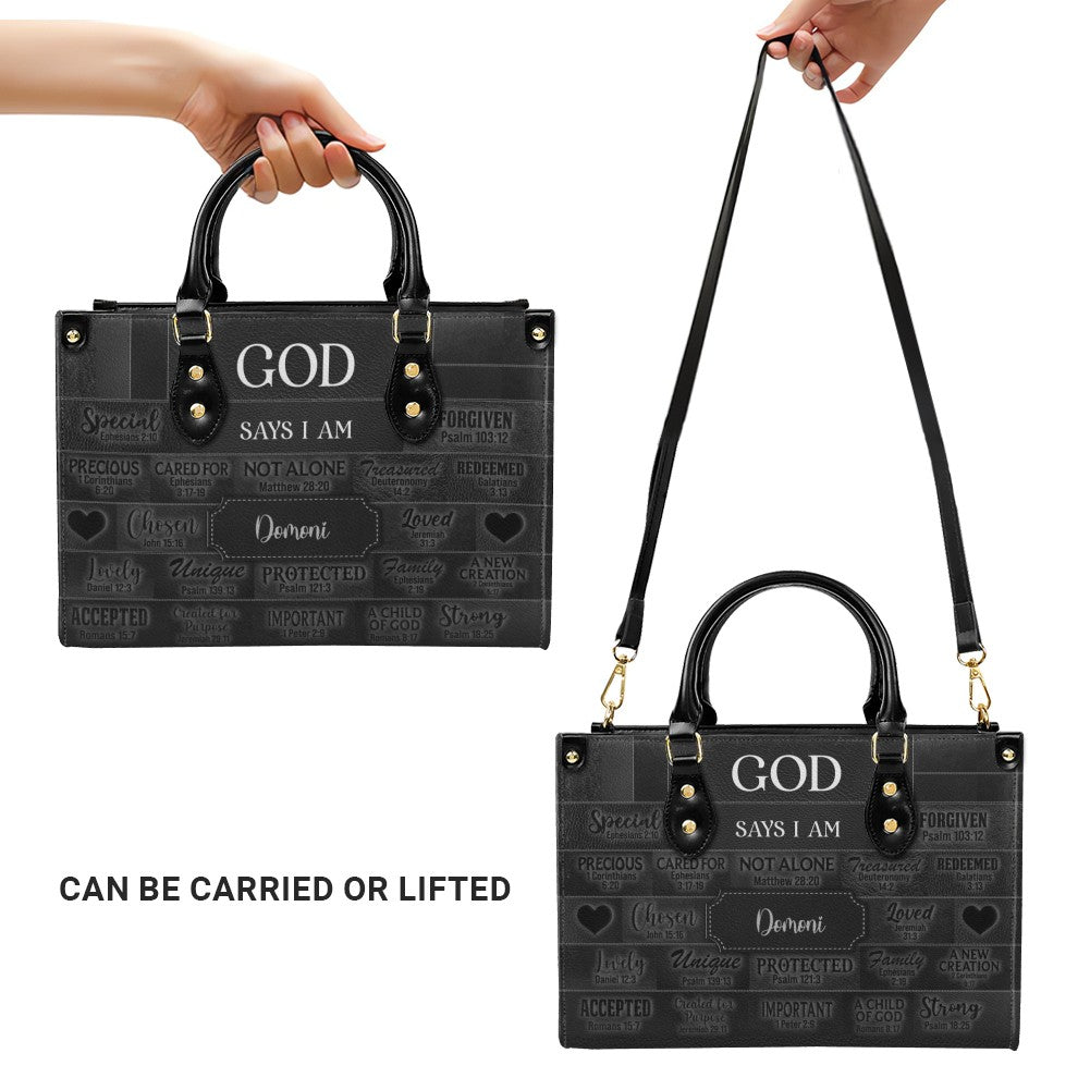 Personalized Christian Faith Leather Tote
