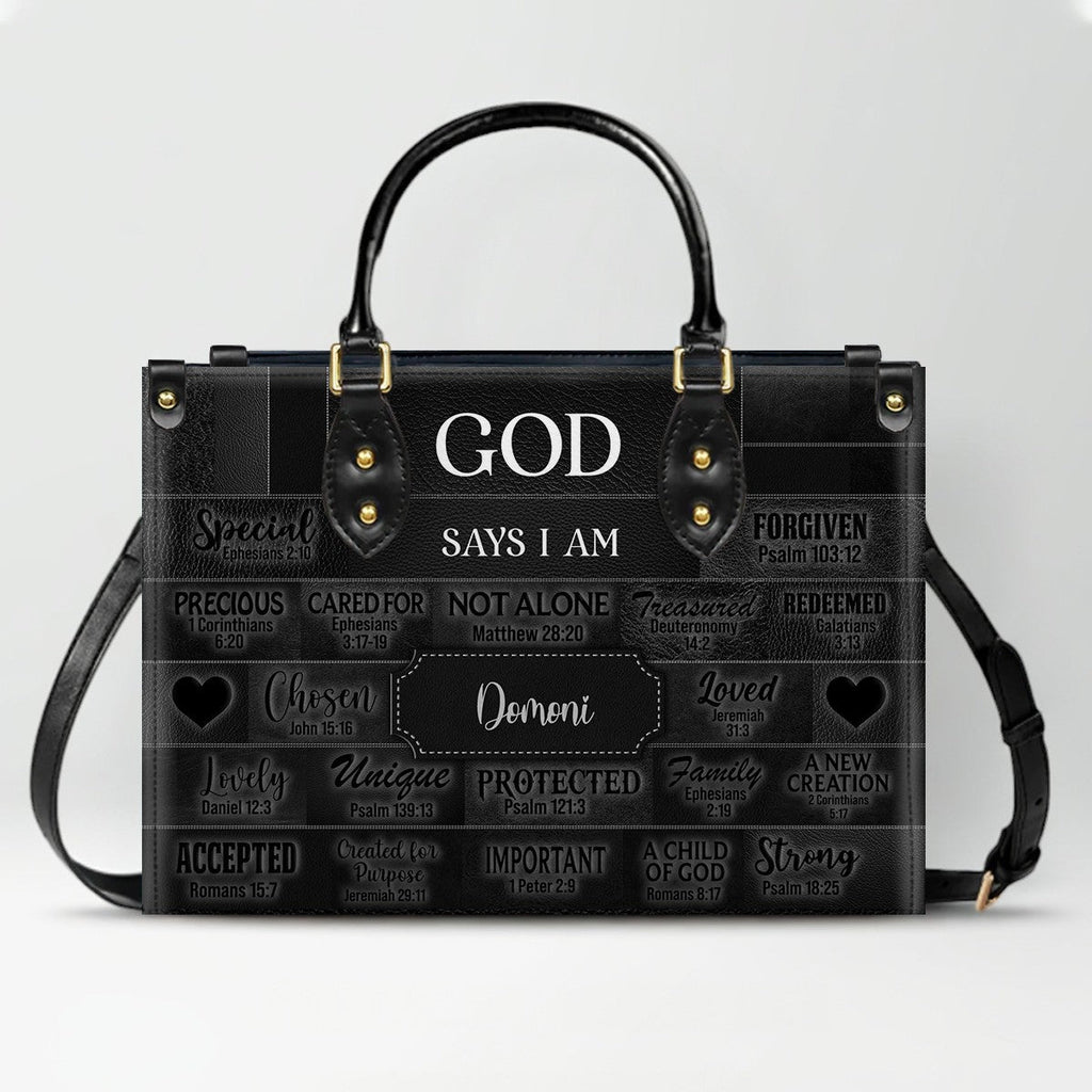 Personalized Christian Faith Leather Tote
