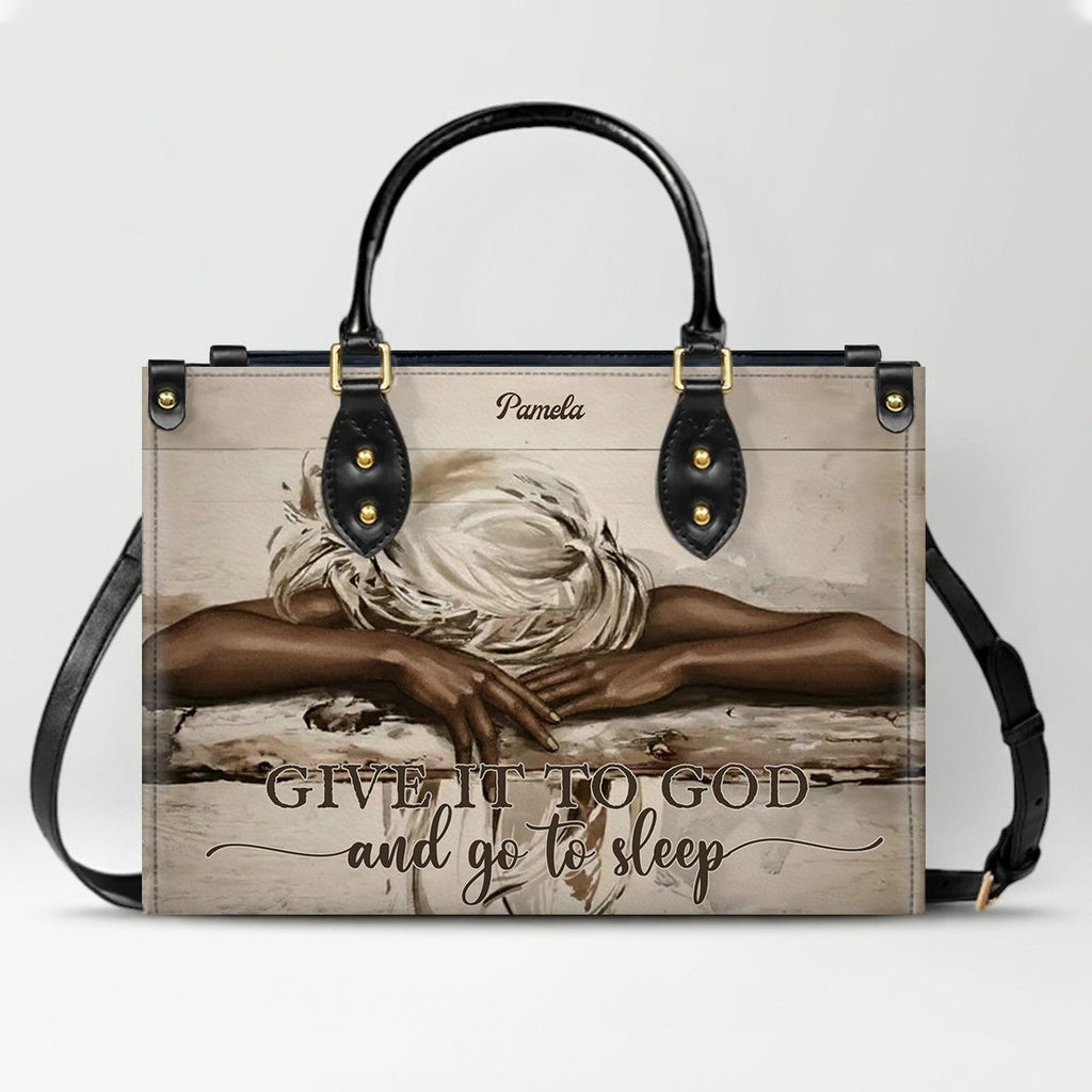 Personalized Give It to God Faith Leather Handbag