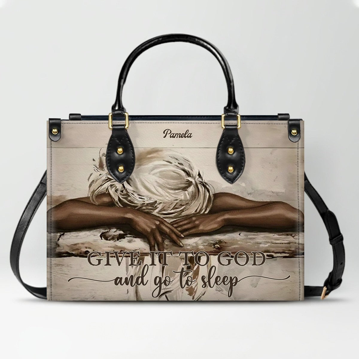 Personalized Give It to God Faith Leather Handbag