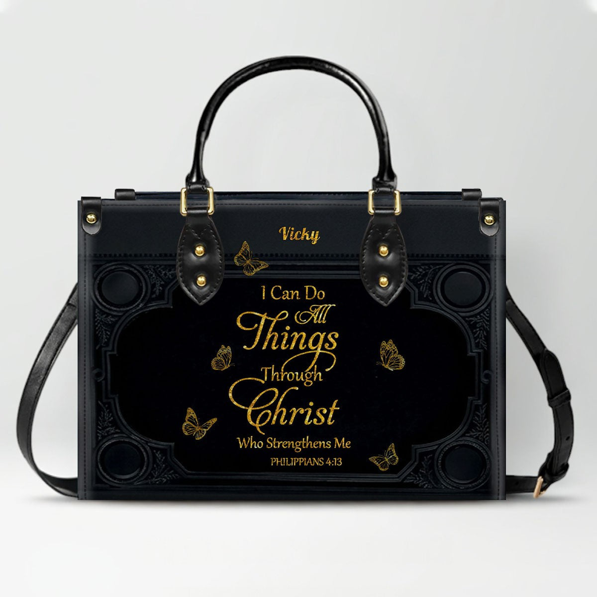 "I Can Do All Things" Personalized Leather Bag Set