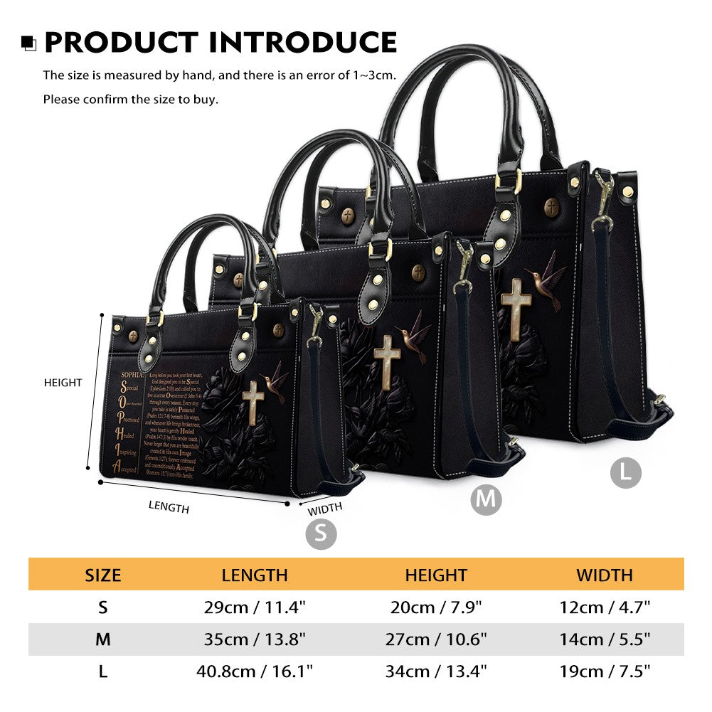 Personalized Bible Verse Leather Handbag